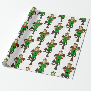 a Christmas catgirl  Button Wrapping Paper