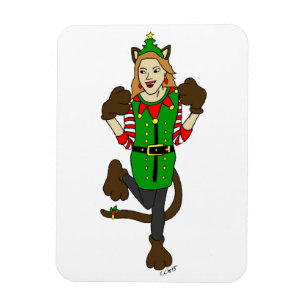 a Christmas catgirl Magnet