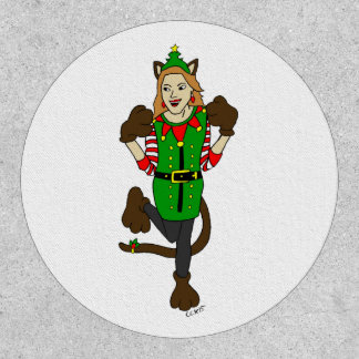 a Christmas catgirl Patch