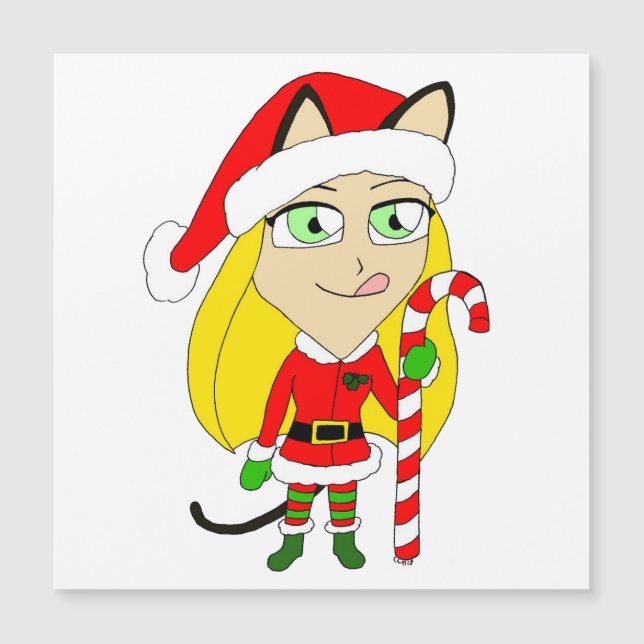 a Christmas chibi catgirl  (Front)
