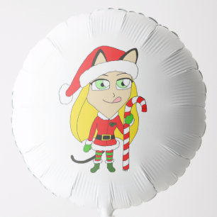 a Christmas chibi catgirl Balloon