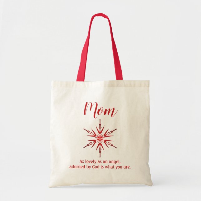 A Christmas Gift for Mom Snowflake Tote Bag (Front)