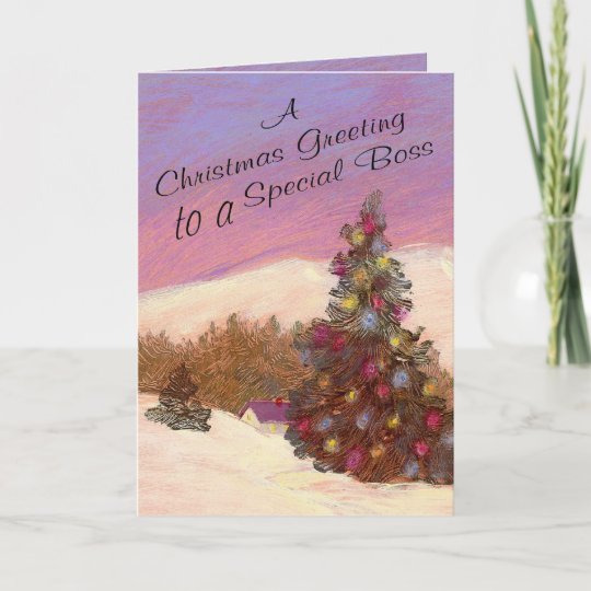 A Christmas Greeting To A Special Boss Holiday Card | Zazzle.com