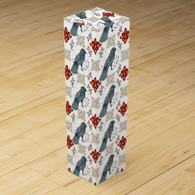 A Christmas Nordic Tile Series Design 1 Wine Box (Front)