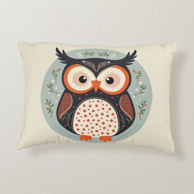 a Christmas owl Accent Pillow (Back)