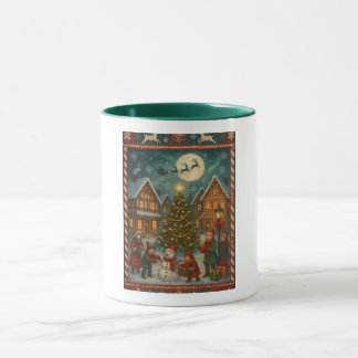 a Christmas painting mug