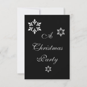 "A Christmas Party" - Winter Gray Snowflakes [a] Invitation
