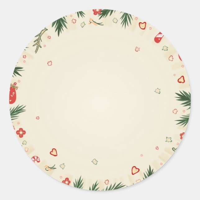 a Christmas pattern Classic Round Sticker (Front)