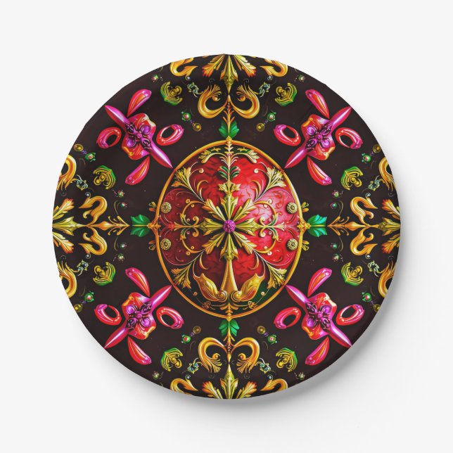 A CHRISTMAS PATTERN ~ Cute ~ Paper Plates (Front)