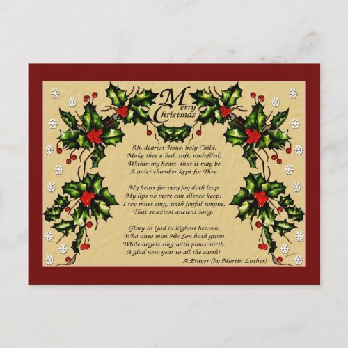 A Christmas Prayer Holiday Postcard