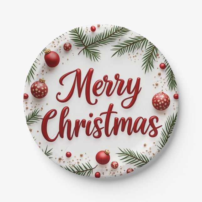 a Christmas round plate (Front)