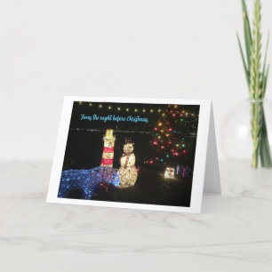 A Christmas scene at a Lake Merritt dock Letterpress Thank You Card