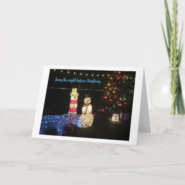 A Christmas scene at a Lake Merritt dock Thank You Card (Front)