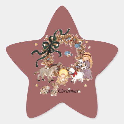 A Christmas Scene Star Sticker