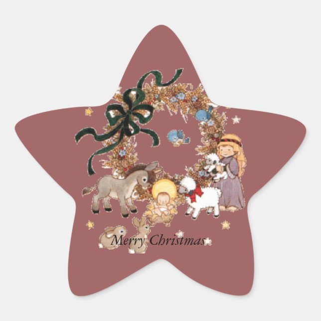 A Christmas Scene Star Sticker (Front)