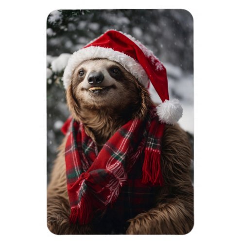 A Christmas Sloth Magnet