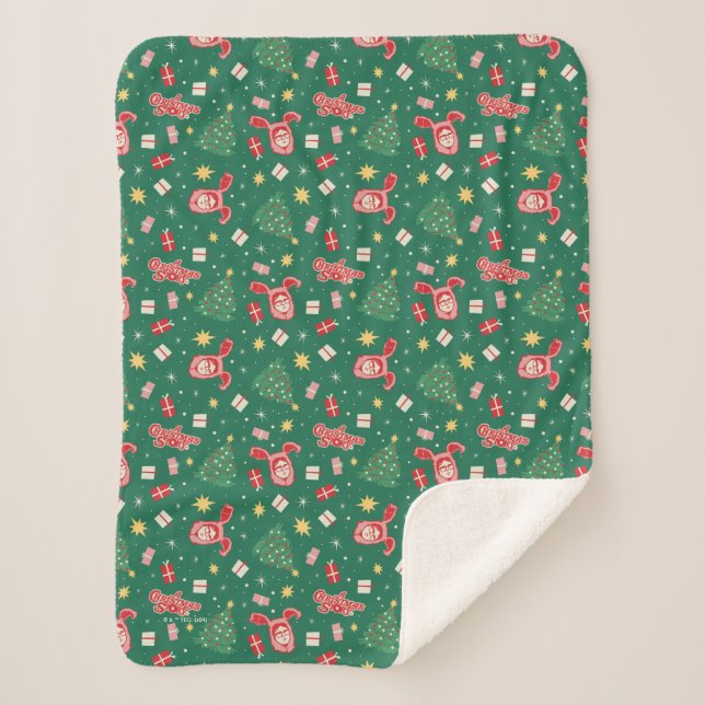 A Christmas Story | Christmas Icon Pattern Sherpa Blanket (Front)