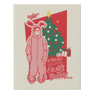 A Christmas Story Deranged Easter Bunny Faux Canvas Print