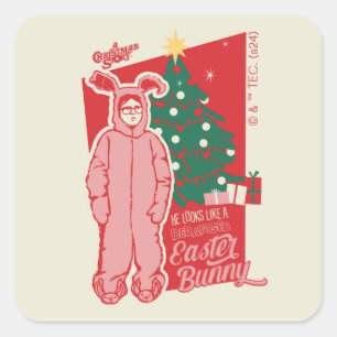 A Christmas Story Deranged Easter Bunny Square Sticker
