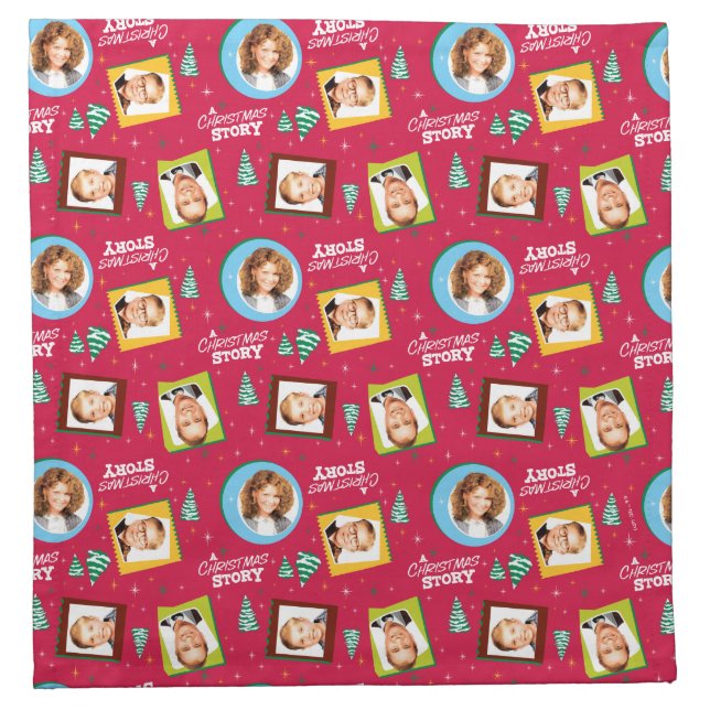 A Christmas Story | Family Photos Pattern Cloth Napkin (Front)