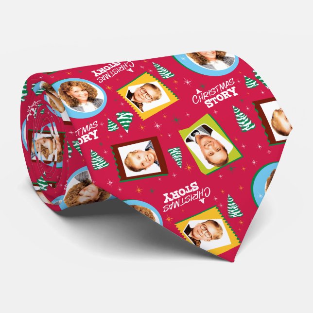 A Christmas Story | Family Photos Pattern Neck Tie (Rolled)