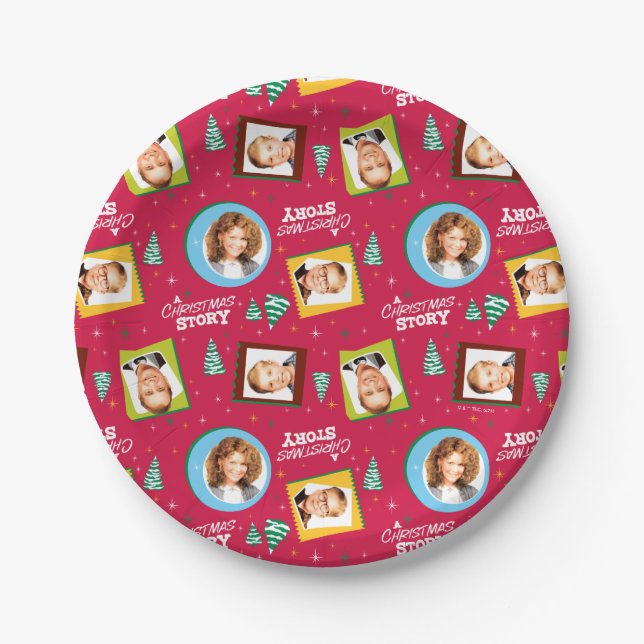 A Christmas Story | Family Photos Pattern Paper Plates (Front)