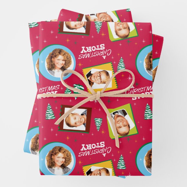 A Christmas Story | Family Photos Pattern Wrapping Paper Sheets (In situ)