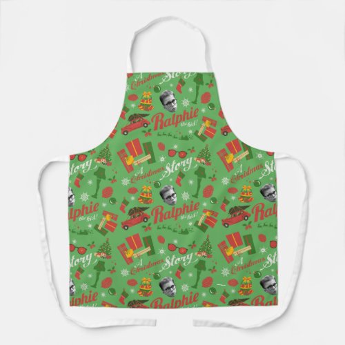 A Christmas Story Green Icon Pattern Apron