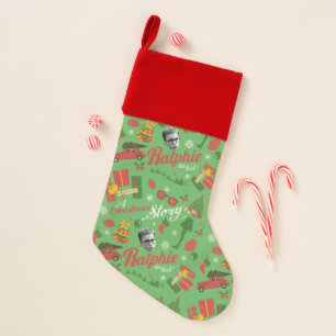 A Christmas Story Green Icon Pattern Christmas Stocking