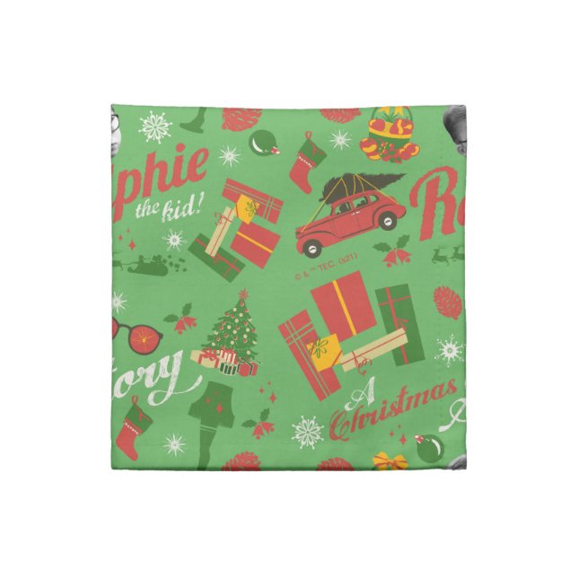 A Christmas Story Green Icon Pattern Cloth Napkin (Quarter Fold)