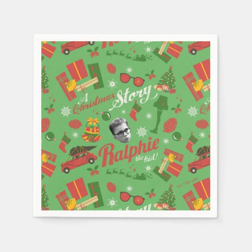 A Christmas Story Green Icon Pattern Napkins