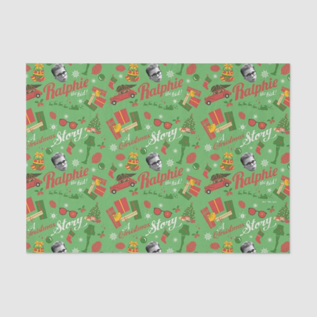 A Christmas Story Green Icon Pattern Tissue Paper (Front)