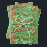 A Christmas Story Green Icon Pattern Wrapping Paper Sheets<br><div class="desc">This retro pattern features Ralphie and all the classic icons from movie,  A Christmas Story.</div>