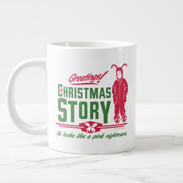 A Christmas Story | He Looks Like a Pink Nightmare Giant Coffee Mug (Left)