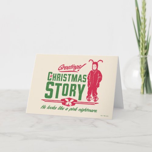 A Christmas Story  He Looks Like a Pink Nightmare Holiday Card