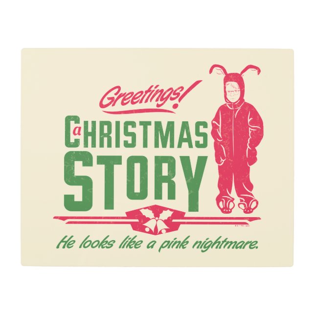 A Christmas Story | He Looks Like a Pink Nightmare Metal Print (Front)