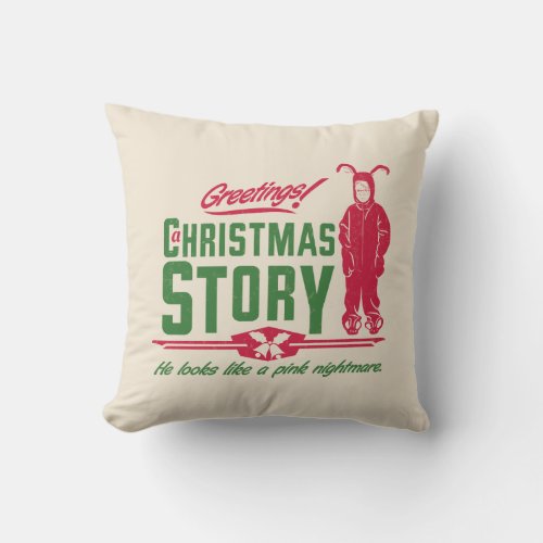 A Christmas Story  He Looks Like a Pink Nightmare Throw Pillow