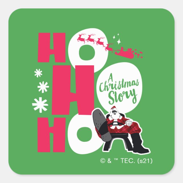 A Christmas Story | Ho Ho Ho Square Sticker (Front)