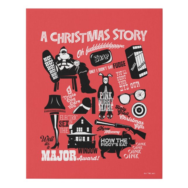 A Christmas Story Icons Graphic Faux Canvas Print (Front)