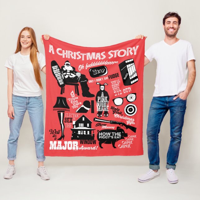 A Christmas Story Icons Graphic Fleece Blanket (In Situ)