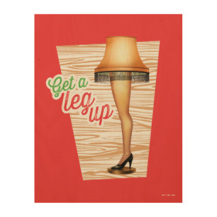 A Christmas Story Lamp Get a Leg Up Wood Wall Art
