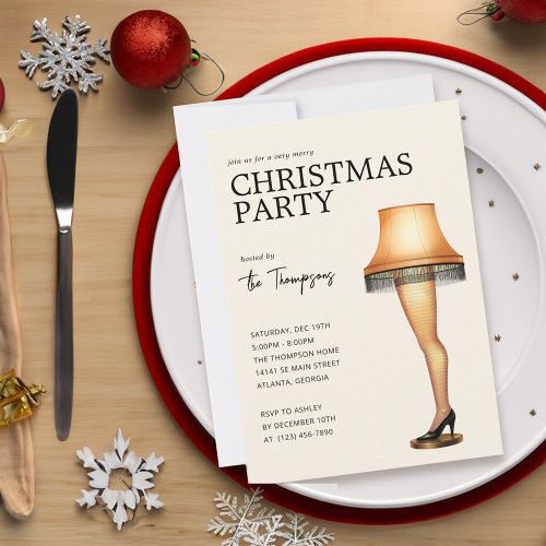 A Christmas Story Leg Lamp  Christmas Party  Holiday Card