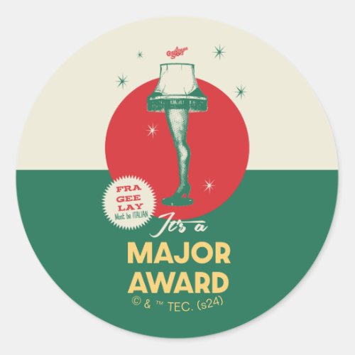 A Christmas Story  Leg Lamp Major Award Classic Round Sticker