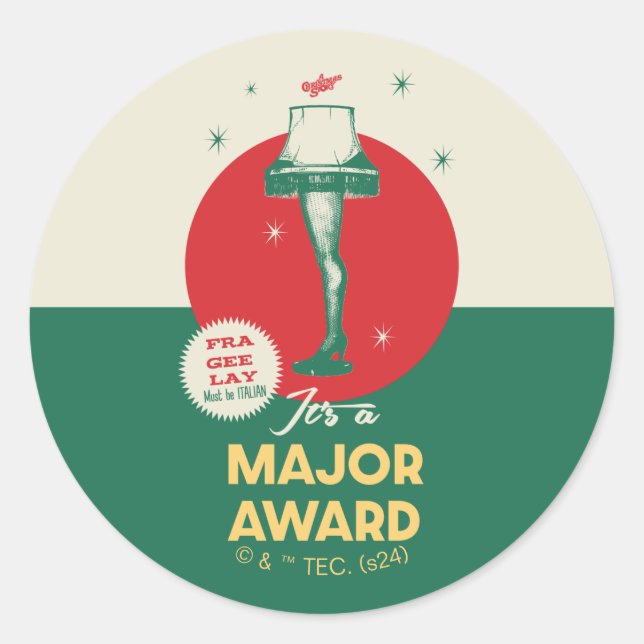 A Christmas Story | Leg Lamp Major Award Classic Round Sticker (Front)