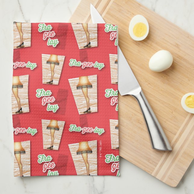 A Christmas Story | Leg Lamp Pattern Kitchen Towel (Quarter Fold)