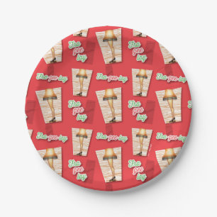A Christmas Story Leg Lamp Pattern Paper Plates