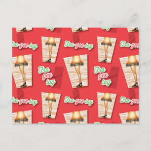 A Christmas Story   Leg Lamp Pattern Postcard