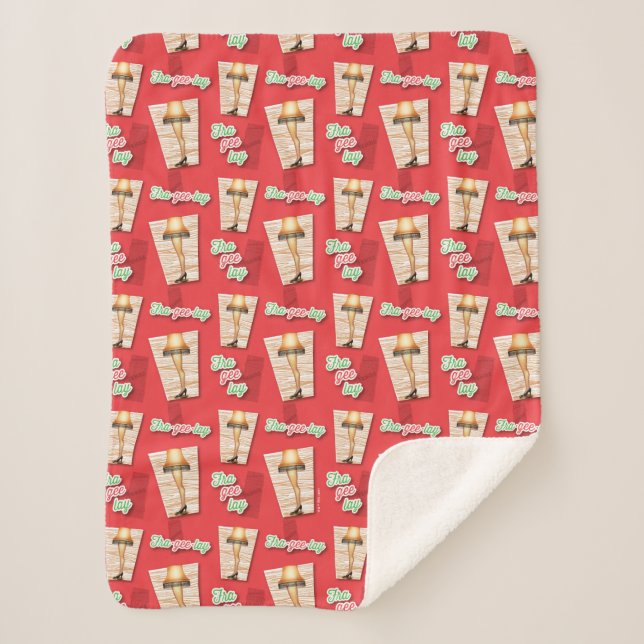 A Christmas Story | Leg Lamp Pattern Sherpa Blanket (Front)