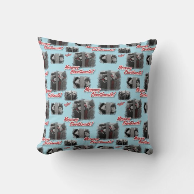 A Christmas Story | Merry Chwithmuth Pattern Throw Pillow (Front)