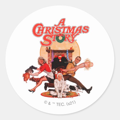 A Christmas Story Poster Art Classic Round Sticker